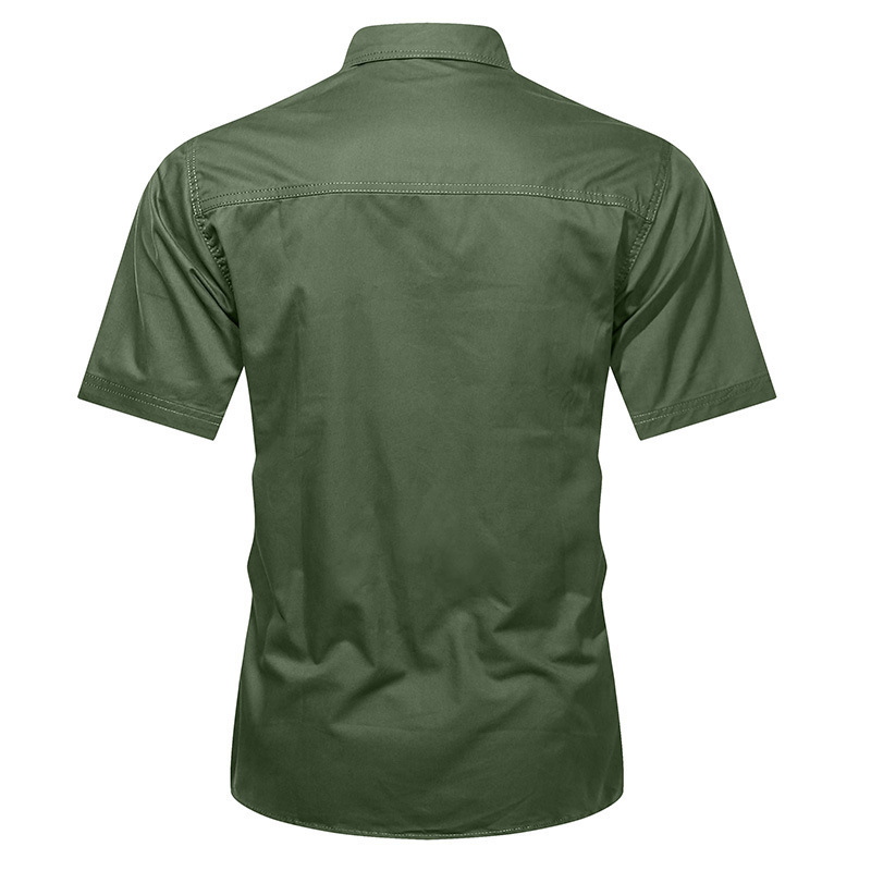 Men's Military Shirts Casual Short Sleeve Summer Work Cotton Slim Fit Breathable Army Cargo Men Tactical Tops 220322