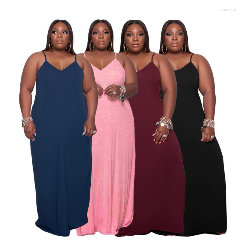Plus Size Dresses Women Clothing Wholesale Drop Sling Style Pure Color Fashion Leisure Sexy V-neck Comfortable Loose Long Dress Echm22, Black
Plus Size Dresses Women Clothing Wholesale Drop Sling Style Pure Color Fashion Leisure Sexy V-neck Comfortable Loose Long Dress Echm22, Black