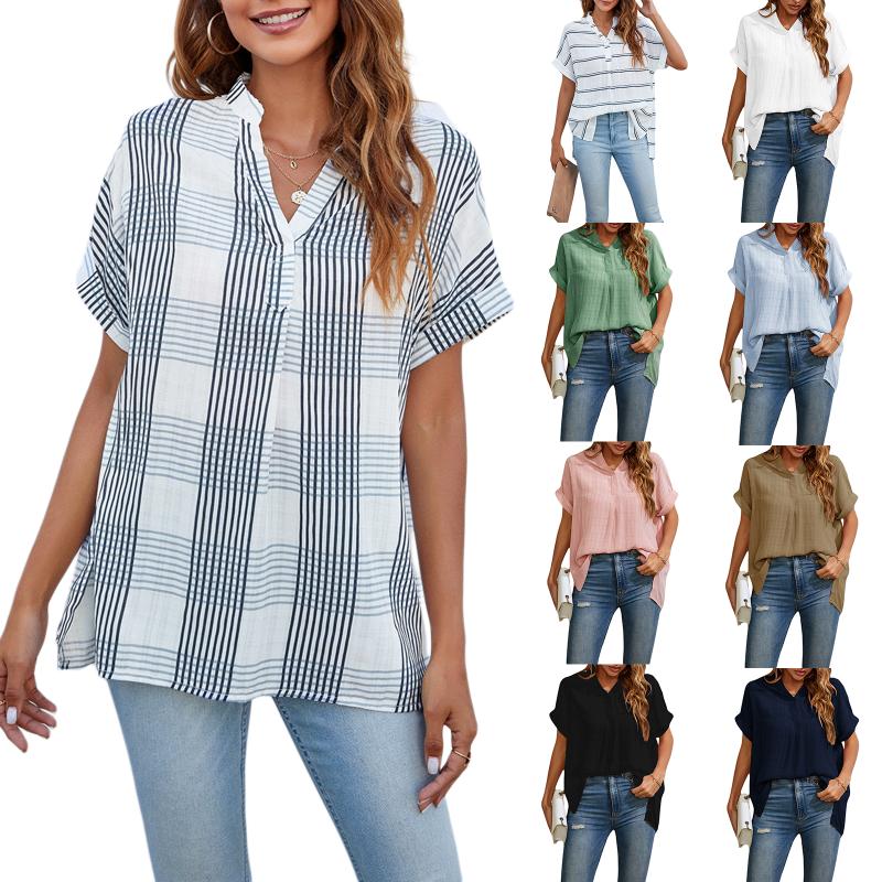 Women' Blouses & Shirts Y2K Women Short Sleeve T-shirts Solid Color/ Printed Summer V-neck Fashion Loose Casual Tops Blouse StreetwearWomen
Women' Blouses & Shirts Y2K Women Short Sleeve T-shirts Solid Color/ Printed Summer V-neck Fashion Loose Casual Tops Blouse StreetwearWomen