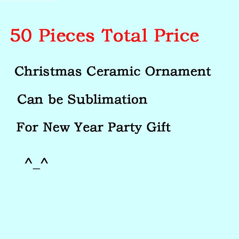 Wholesale Christmas Decorations 3 Inch Round Circle Custom Sublimation Blank Ceramic Ornaments Flat Tree Decor With Ropechristmas
