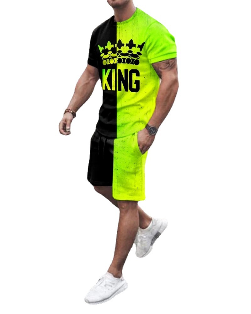 Men's Tracksuits Summer Fashion Suit Two-piece Sports Casual Sportswear Harajuku Print Short-sleeved T-shirt Shorts Streetwear Plus
Men's Tracksuits Summer Fashion Suit Two-piece Sports Casual Sportswear Harajuku Print Short-sleeved T-shirt Shorts Streetwear Plus