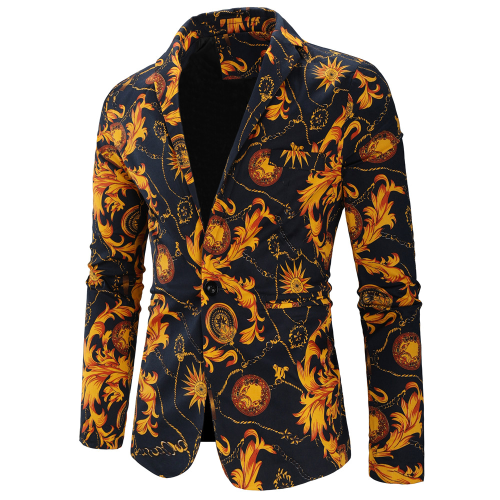 Happyjeffery Floral Blazer Suits Jacket Men Ethnic Baroque Style 3D Print Man Classic Single Breasted One-button Business Casual Blazer X54, 56#
Happyjeffery Floral Blazer Suits Jacket Men Ethnic Baroque Style 3D Print Man Classic Single Breasted One-button Business Casual Blazer X54, 56#
