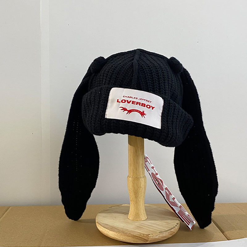 Rabbit Bunny Skullies Hat for Women Party Props Fashion Long Rabbit Ear Hat Winter Beanies Warm Scarf Hip-hop Caps Streetwear 220322