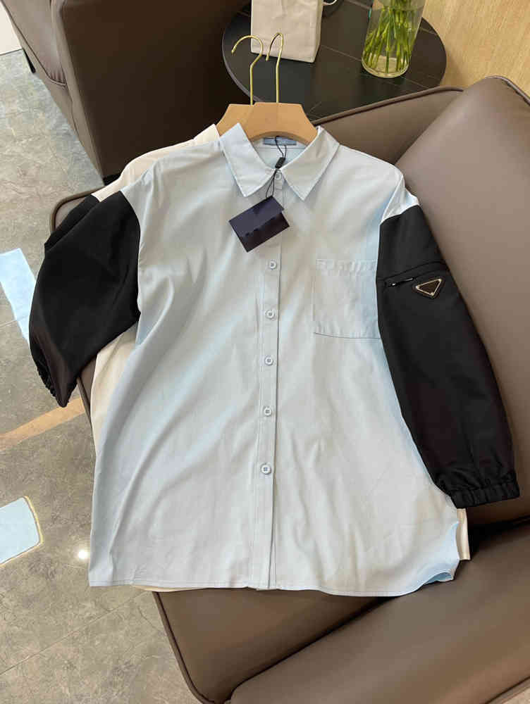 Luxury Womens Designer Jackets Fashion Brand Triangle Logo Colorblock Cotton Long Sleeve Shirts High Quality Autumn Tops Women Clothing 0912, 11
Luxury Womens Designer Jackets Fashion Brand Triangle Logo Colorblock Cotton Long Sleeve Shirts High Quality Autumn Tops Women Clothing 0912, 11