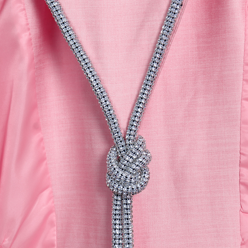 TWOTWINSTYLE Sexy Backless Diamond Blazer Tops Female Lapel Collar Long Sleeve Slim Hollow Out Women's Coat Fashion 220402