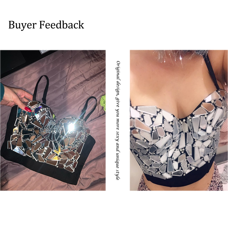 Women Summer Sexy Rave Outfit Corset with s Silver Sequin Glitter Crop Top Strass Goth Festival Clothing Drop 220325