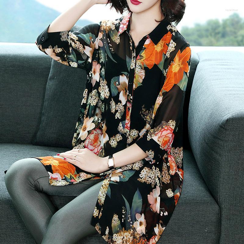 Women's Blouses & Shirts Spring Summer Fashion Women 3/4 Sleeve Floral Print Loose 4xl Chiffon Blouse Shirt Top Casual Womans Flower Cardiga, As pic
Women's Blouses & Shirts Spring Summer Fashion Women 3/4 Sleeve Floral Print Loose 4xl Chiffon Blouse Shirt Top Casual Womans Flower Cardiga, As pic
