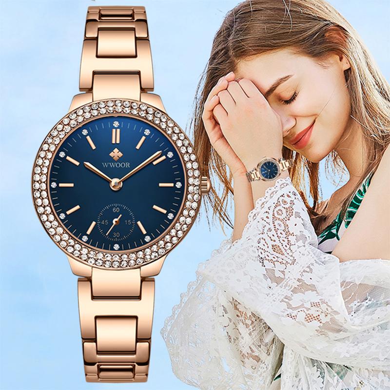 Wristwatches WWOOR 2022 Top Luxury Diamond Watch Women Fashion Rose Gold Ladies Dress Quartz Bracelet For Relogio Feminino, 8850g-white
Wristwatches WWOOR 2022 Top Luxury Diamond Watch Women Fashion Rose Gold Ladies Dress Quartz Bracelet For Relogio Feminino, 8850g-white