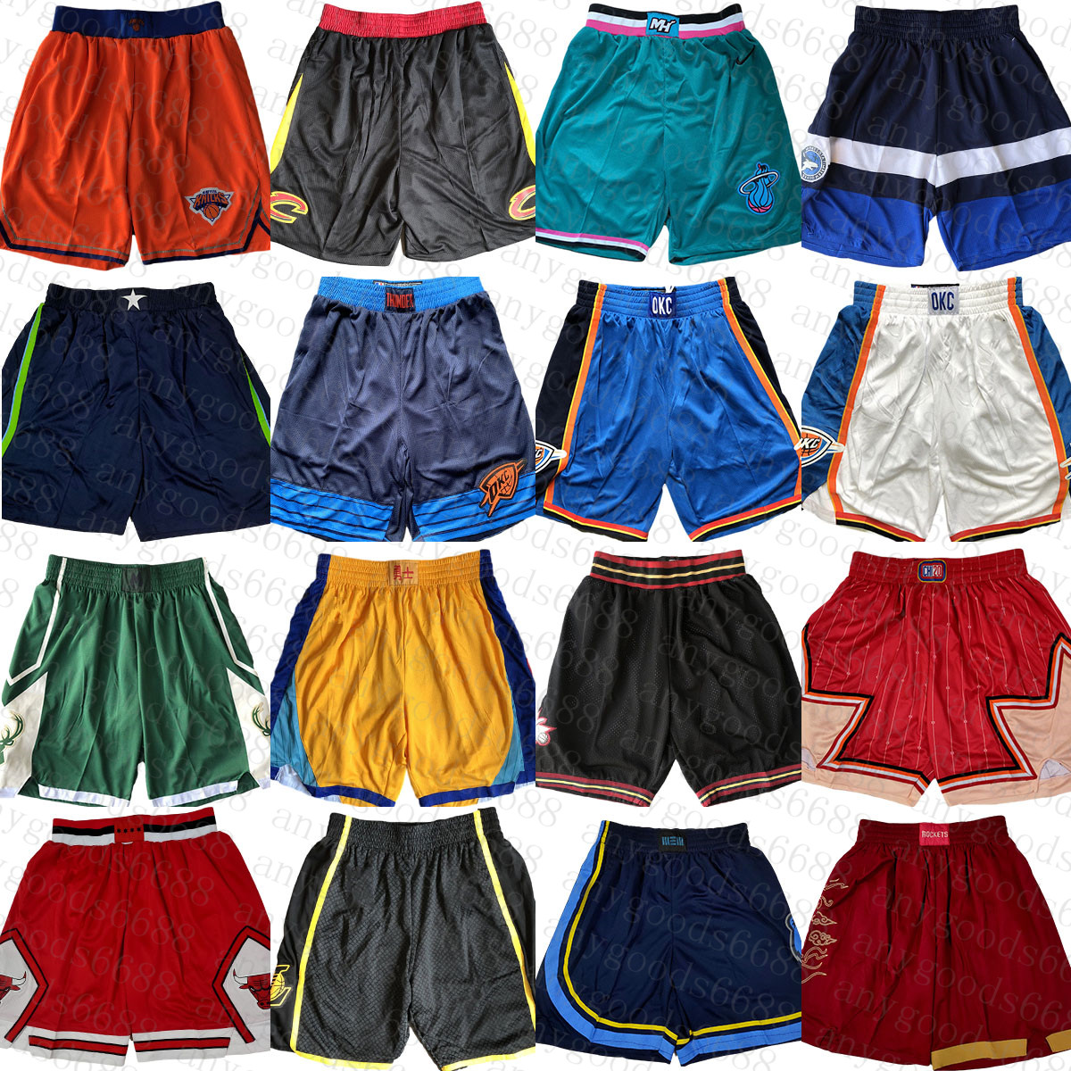2022 New Oklahomas City Thunders Basketball Shorts 616