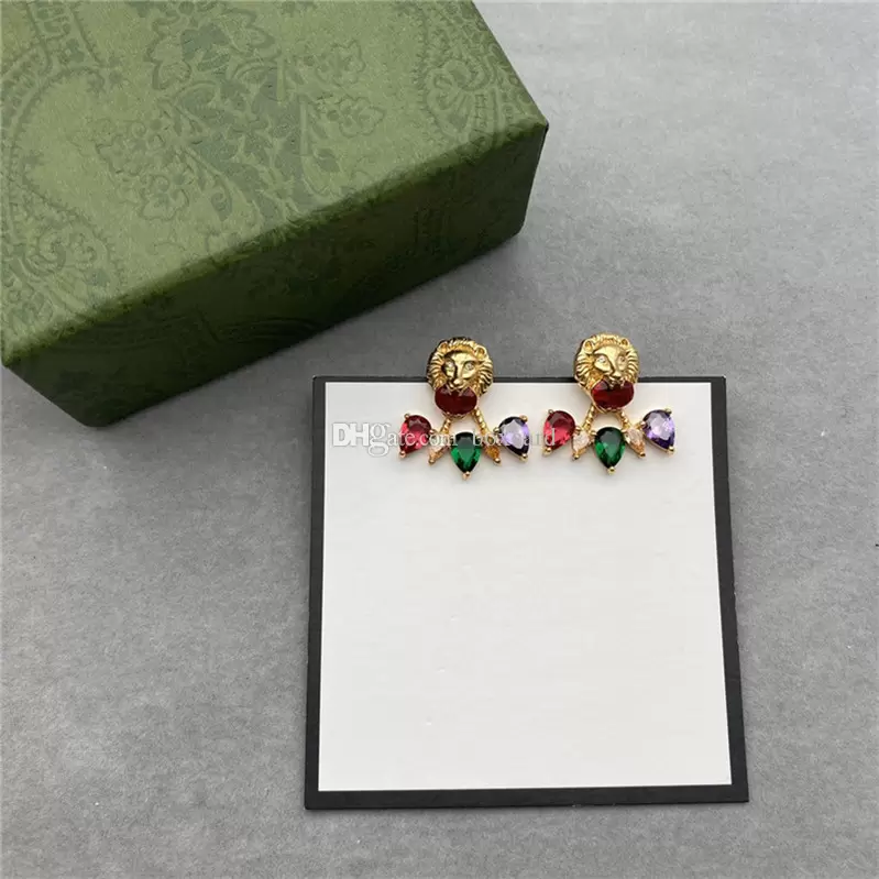 Shiny Colored Diamond Earrings Charm Tiger Head Rhinestone Eardrop With Stamps 2 Ways To Wear Colorful Crystal Dangler Gift Box
Shiny Colored Diamond Earrings Charm Tiger Head Rhinestone Eardrop With Stamps 2 Ways To Wear Colorful Crystal Dangler Gift Box