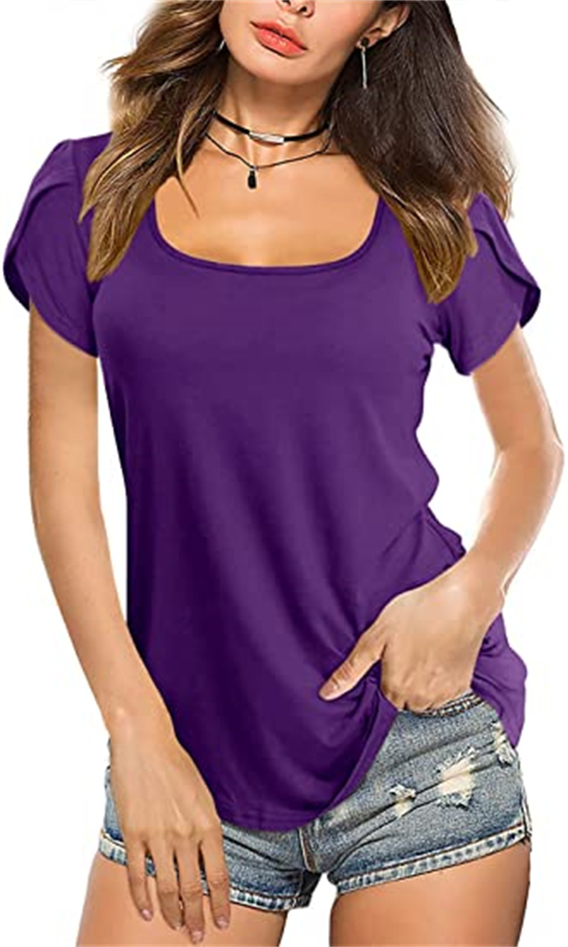 Womens Tops Square Neck Summer Petal Sleeve Basic Casual Tshirts, Photo show
Womens Tops Square Neck Summer Petal Sleeve Basic Casual Tshirts, Photo show