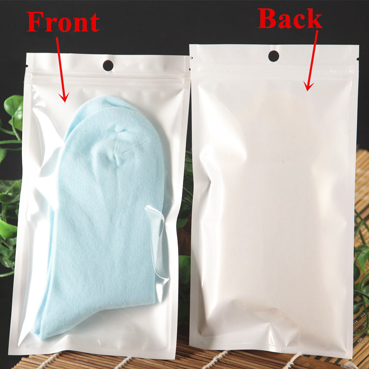 100PCS White Pearl Zip Lock Hanging Packaging Bags Reclosable Office Supplies Phone Case Bracelets Bra Underwear E-cigarettes Christams Gifts Storage 