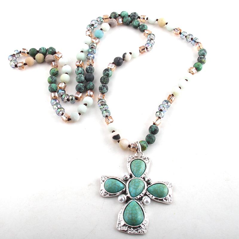 Pendant Necklaces Fashion Bohemian Tribal Jewelry Multi Stone Glass Long Knotted Blue Metal Cross For Women NecklacePendant
Pendant Necklaces Fashion Bohemian Tribal Jewelry Multi Stone Glass Long Knotted Blue Metal Cross For Women NecklacePendant