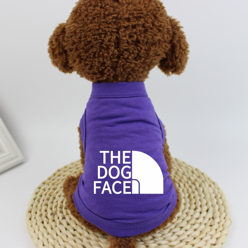 free shipping Cotton Pets T-Shirt The Face Cool Puppy Summer Vests Apparel Sublimation Printing Soft Breathable Pet Shirt Clothes for Small Medium Dog
