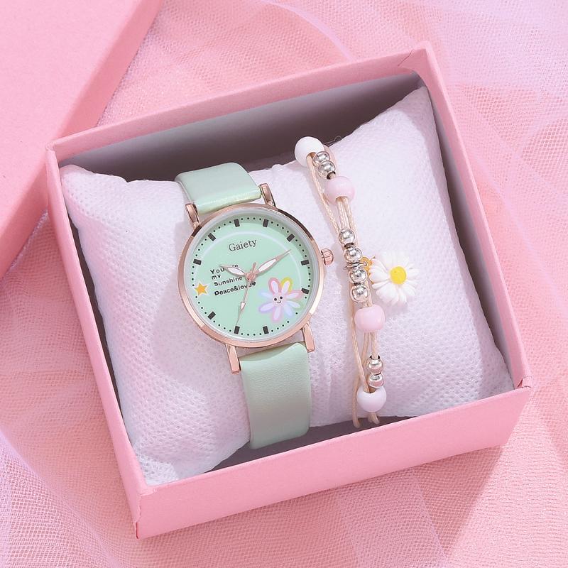 Wristwatches 2022 2pcs Set Clocks For Girls Women Children Watch Quartz Watches Colorful, Brown
Wristwatches 2022 2pcs Set Clocks For Girls Women Children Watch Quartz Watches Colorful, Brown