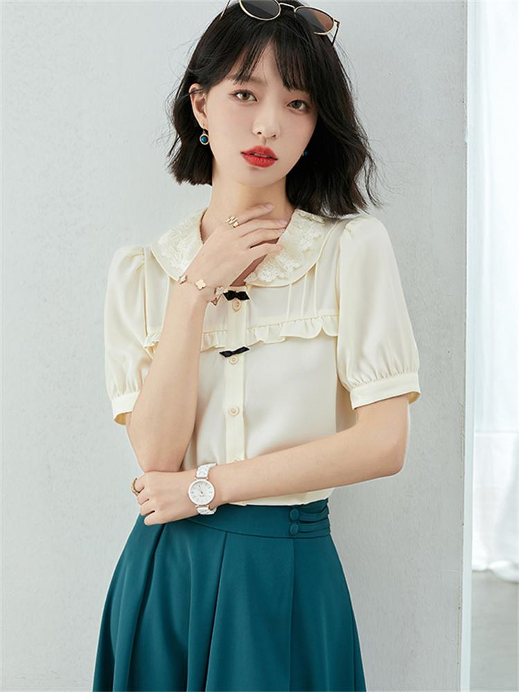 Women' Blouses & Shirts Sweet Elegant Blouse Women Summer 2022 Lace Ruffle Office Work Solid Vintage ShirtsWomen, Beige
Women' Blouses & Shirts Sweet Elegant Blouse Women Summer 2022 Lace Ruffle Office Work Solid Vintage ShirtsWomen, Beige