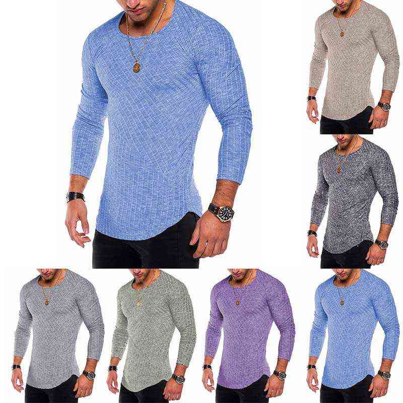 Spring New Slim Fit T Shirt Men Tops Tees Casual Male TShirt Long Sleeves Solid Color Muscle Man tshirt Men Fitness MY060 L220624