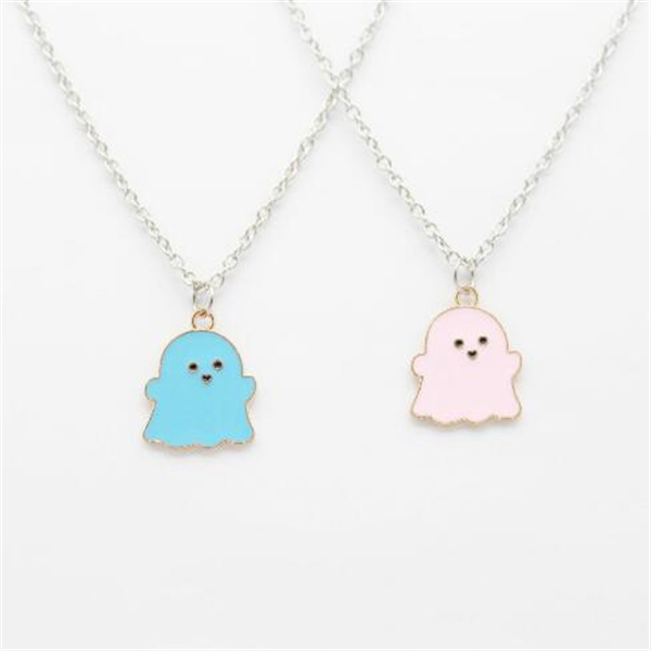 Black And White Ghost Pendant Necklaces For Women Men Best Friend Lovely Ghost Pendant Couple Necklace Fashion Jewelry GC983