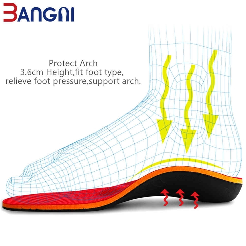 3ANGNI Orthotic Arch Support Shoe Accessories Insert Orthopedic Moderate Flat Feet insole Heel Pain Plantar Fasciitis Men Woman 210402