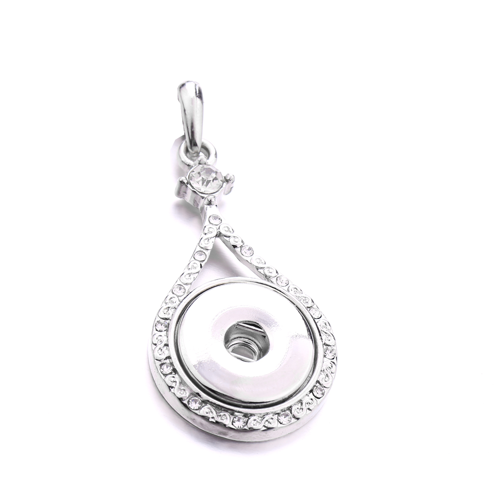 Fashion waterdop round Crystal Snap Button necklace 18MM Ginger Snaps Buttons Charms Necklaces for women jewelry