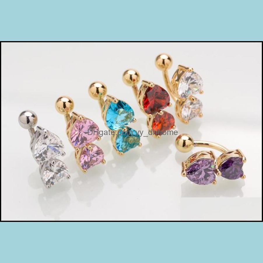 Navel Bell Button Rings Body Jewelry 6 Colors Reverse Crystal Bar Belly Ring Gold Piercing Two Heart Pierce Wholesale Fast Ship Drop Deliv
Navel Bell Button Rings Body Jewelry 6 Colors Reverse Crystal Bar Belly Ring Gold Piercing Two Heart Pierce Wholesale Fast Ship Drop Deliv