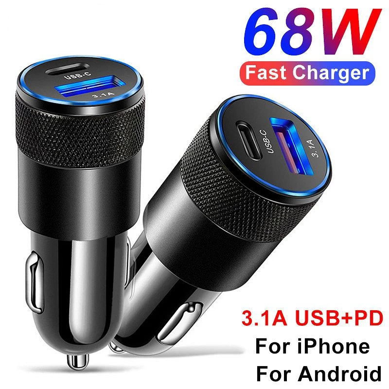 USB Type C Car Charger 68W PD Phone Fast Charging USB-C Adapter For Mobile Xiaomi Note 11 iPhone 13 12 QC 3.0
USB Type C Car Charger 68W PD Phone Fast Charging USB-C Adapter For Mobile Xiaomi Note 11 iPhone 13 12 QC 3.0