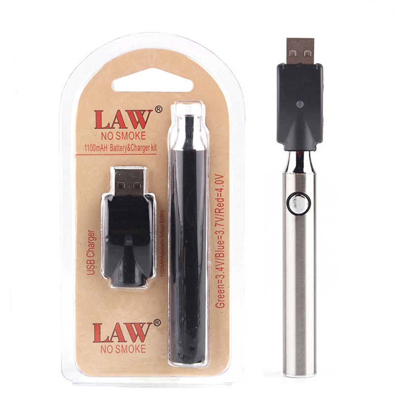 LAW Battery Blister Kits Preheating Variable 650mah 900mah 1100mah 510 Thread Vape Pen With USB Charger
LAW Battery Blister Kits Preheating Variable 650mah 900mah 1100mah 510 Thread Vape Pen With USB Charger