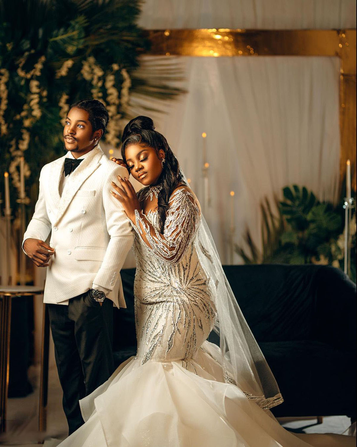 Plus Sexy Customized Size Mermaid Wedding Dress Sier Sequins Long Sleeve Bride Dresses Robe De Mariee Bridal Gowns Es 0914