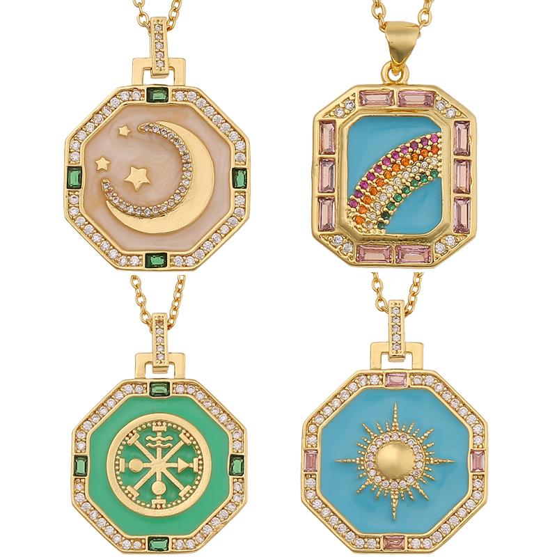 Pendant Necklaces Y2K Gold Geometric Necklace Star Moon Rainbow Inlaid Zircon Neck Chain Friendship Lucky Jewelry Gift
Pendant Necklaces Y2K Gold Geometric Necklace Star Moon Rainbow Inlaid Zircon Neck Chain Friendship Lucky Jewelry Gift