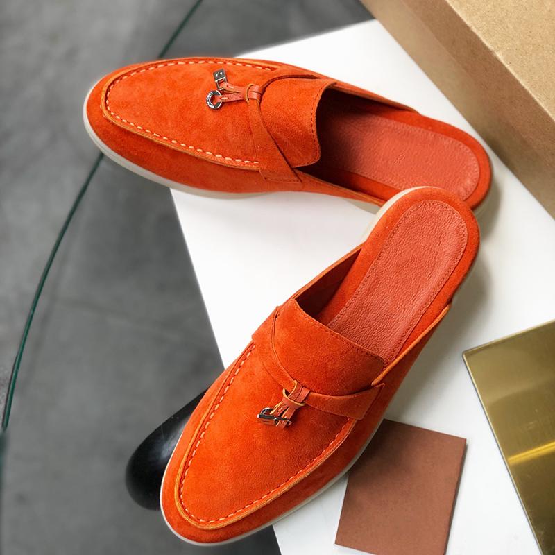 Slippers High Quality 2022 Spring Autumn Round Head Cowhide Hardware Ornaments Flat Heel Ladies Fashion And Elegant All-match Mullers, Beige
Slippers High Quality 2022 Spring Autumn Round Head Cowhide Hardware Ornaments Flat Heel Ladies Fashion And Elegant All-match Mullers, Beige