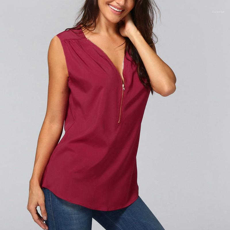 Women Blouses Fashion Casual Sleeveless Loose Zipper V-Neck Ladies Tops Womens And Bluzki Damskie Women' & Shirts, Bu
Women Blouses Fashion Casual Sleeveless Loose Zipper V-Neck Ladies Tops Womens And Bluzki Damskie Women' & Shirts, Bu