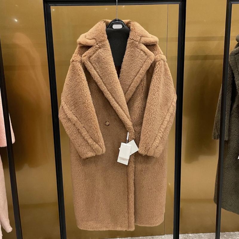 Women's Fur & Faux Long Teddy Bear Jacket Authentic Women Winter Coat 2022 Thick Warm Oversize Chunky Outerwear Overcoat Real Lambswool Coat