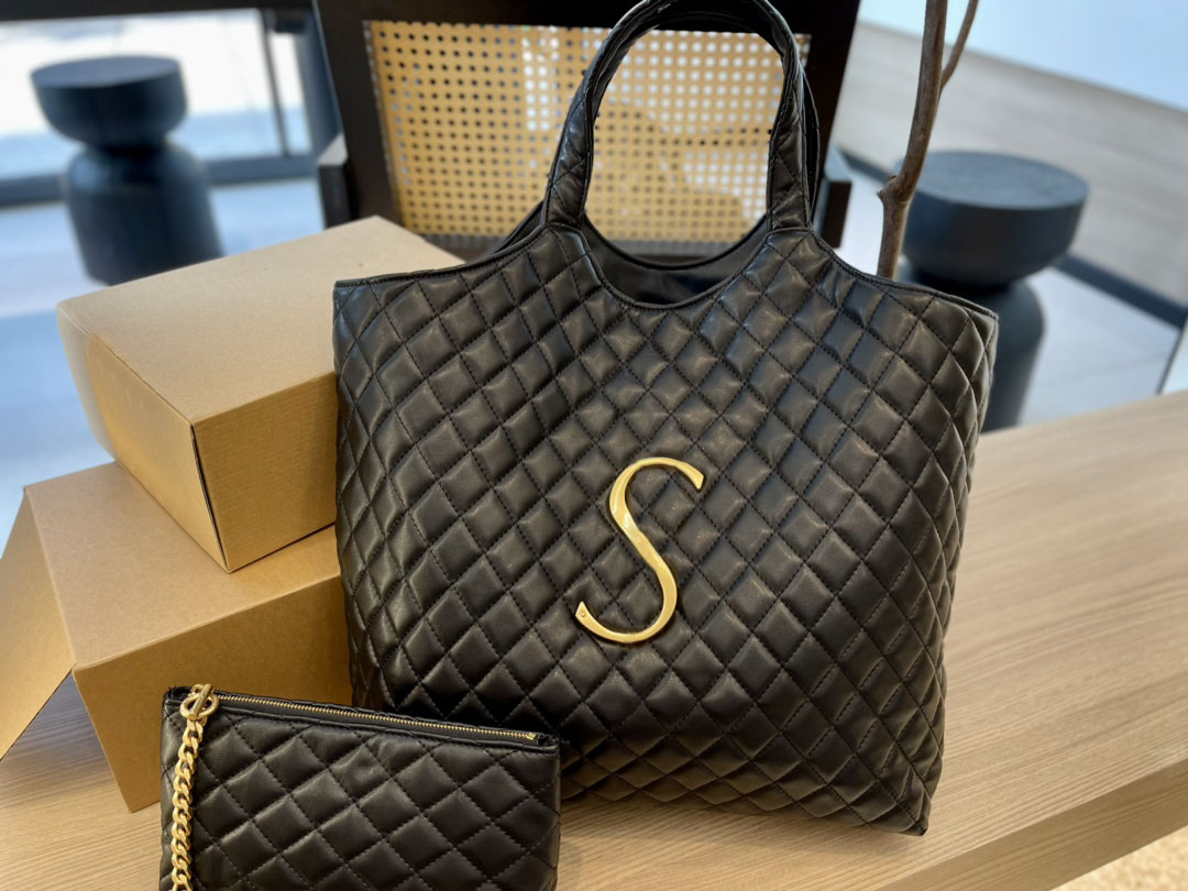 ICARE Fashion Shopping Bags Luxury Bag Genuine Leather Check Women Handbag Designer shoulder Tote Top quality Large Beach bags luxurys travel Crossbody Purses, Black
ICARE Fashion Shopping Bags Luxury Bag Genuine Leather Check Women Handbag Designer shoulder Tote Top quality Large Beach bags luxurys travel Crossbody Purses, Black