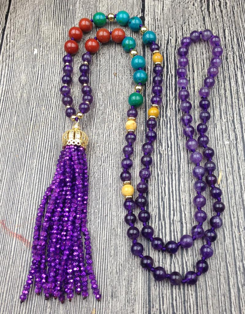 Pendant Necklaces Mala Beads Necklace Crystal Tassel Gold Crown Amethys Stone Knot Handmade NecklacePendant PendantPendant
Pendant Necklaces Mala Beads Necklace Crystal Tassel Gold Crown Amethys Stone Knot Handmade NecklacePendant PendantPendant