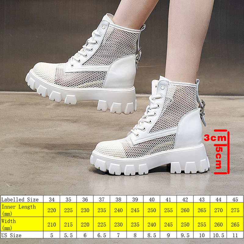 8cm Genuine Leather Women Boots Summer Shoes 8cm Platform Wedge Heel Air Mesh Hollow Punk Motorcycle Ankle Boots Booties, Black
8cm Genuine Leather Women Boots Summer Shoes 8cm Platform Wedge Heel Air Mesh Hollow Punk Motorcycle Ankle Boots Booties, Black