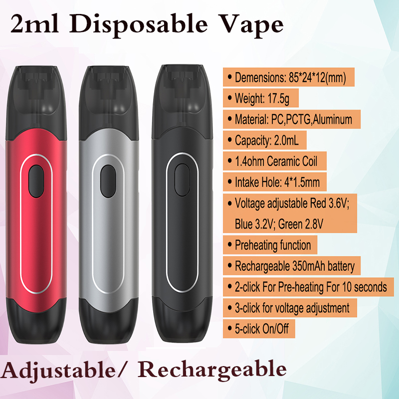 2ml Disposable Vape Pen Rechargeable E Cigarettes Preheating 400mah Empty Vapes Cartridges Adjustable Pods THICK Oil Vaporizer High Quality Starter Kits
2ml Disposable Vape Pen Rechargeable E Cigarettes Preheating 400mah Empty Vapes Cartridges Adjustable Pods THICK Oil Vaporizer High Quality Starter Kits