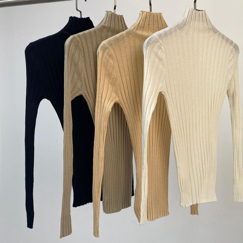 Women's Sweaters Women Turtlneck Thin Knitwear Sweater Long-Sleeved Lady Slim Simple Knitted Bottoming Pullover Tops For Autumn And Winter, White;black
Women's Sweaters Women Turtlneck Thin Knitwear Sweater Long-Sleeved Lady Slim Simple Knitted Bottoming Pullover Tops For Autumn And Winter, White;black