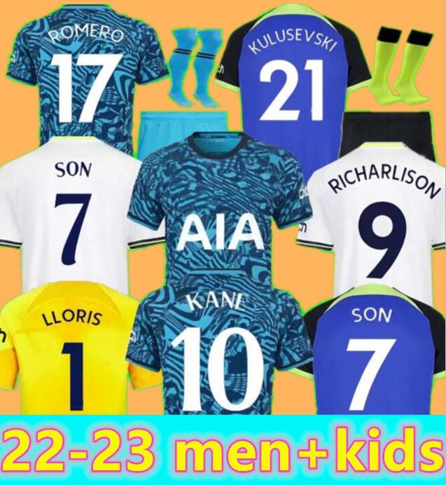 22 23 KANE SON RICHARLISON Soccer Jerseys Player Version KULUSEVSKI HOJBJERG Away 2022 2023 PERISIC Third ROMERO TOtTENham Football kit shirt BENTANCUR Men kids set, Third adult
22 23 KANE SON RICHARLISON Soccer Jerseys Player Version KULUSEVSKI HOJBJERG Away 2022 2023 PERISIC Third ROMERO TOtTENham Football kit shirt BENTANCUR Men kids set, Third adult