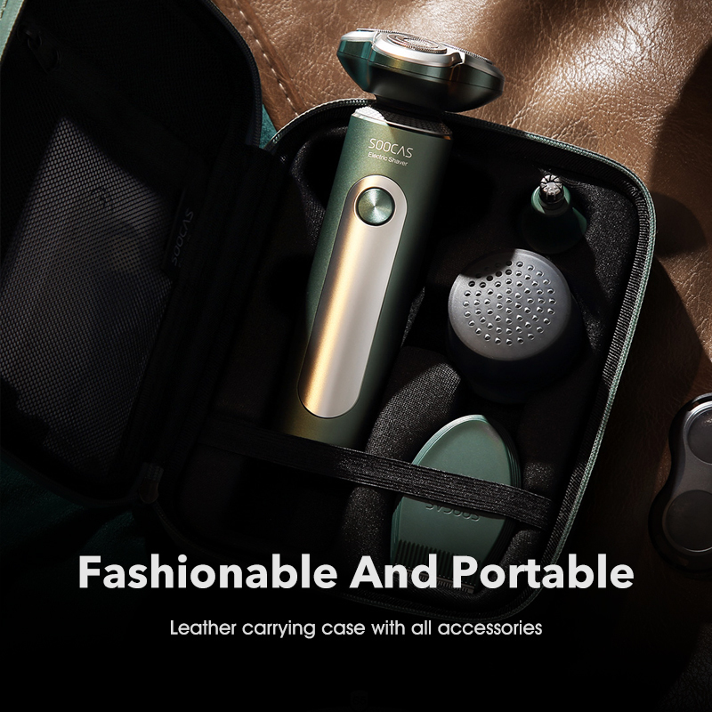 SOOCAS S5 Electric Shaver 4 in 1 Hair Clipper Nose Ear Hair Trimmer Men Cleaning Brush Rechargeable Electric Razors IPX7 220322