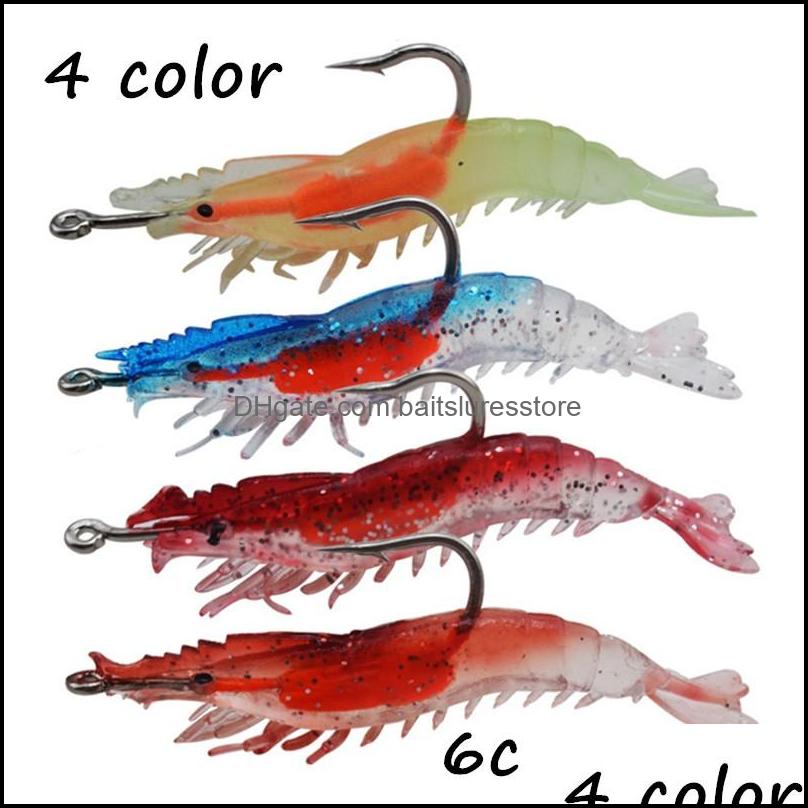 Baits Lures Fishing Sports Outdoors 10Pcs/Lot 4 Colors Mixed Shrimp Pvc Soft 6Cm 3G Pesca Single Hooks Bl8 Drop Delivery 2021 B4Cb2
Baits Lures Fishing Sports Outdoors 10Pcs/Lot 4 Colors Mixed Shrimp Pvc Soft 6Cm 3G Pesca Single Hooks Bl8 Drop Delivery 2021 B4Cb2