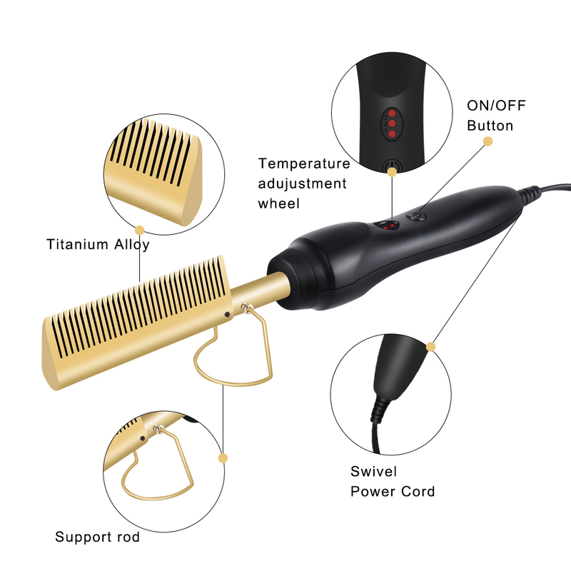 Hair Straightener Curler Comb Wet and Dry Use Professional Brush Electric Alloy Drop 220623