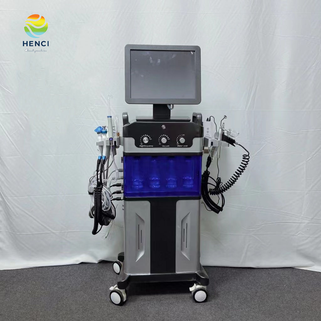 Vacuum handle water peeling dermabrasion ultrasound skin tighten beauty machine/skin moisture oxygen spray facial equipment