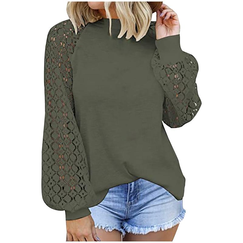 Women's Blouses & Shirts Ladies Fashion Round Neck Lace Hollow Long Sleeve Casual Loose Top Pullover Chiffon Blouse Woman Tshirts Lady Tempe, White
Women's Blouses & Shirts Ladies Fashion Round Neck Lace Hollow Long Sleeve Casual Loose Top Pullover Chiffon Blouse Woman Tshirts Lady Tempe, White