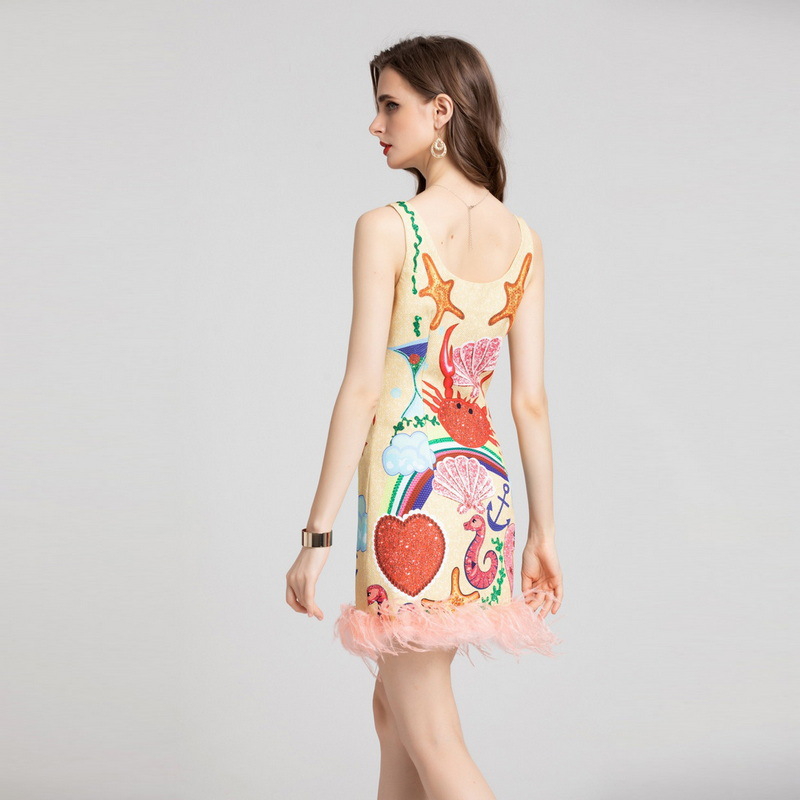 62 XL 2022 Runway Dress Crew Neck Sleeveless Empire Brand Same Style Dress Flora Print High Quality Womens Clothes sh, Customize
62 XL 2022 Runway Dress Crew Neck Sleeveless Empire Brand Same Style Dress Flora Print High Quality Womens Clothes sh, Customize