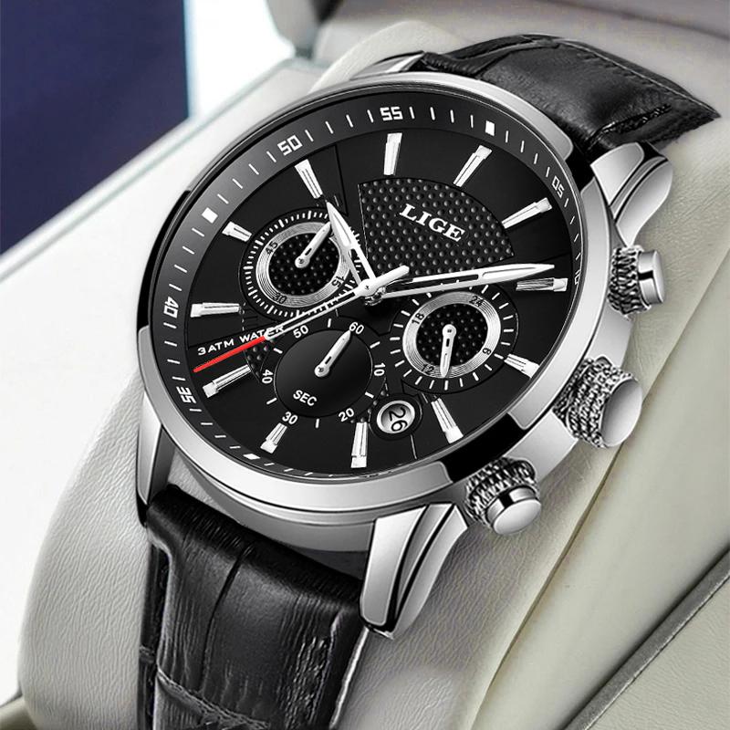 Wristwatches Fashion Men's Watches Top Business Watch Man Sport Quartz Chronograph Waterproof Wristwatch Male Reloj HombreWristwatches W, Leather gold blue
Wristwatches Fashion Men's Watches Top Business Watch Man Sport Quartz Chronograph Waterproof Wristwatch Male Reloj HombreWristwatches W, Leather gold blue