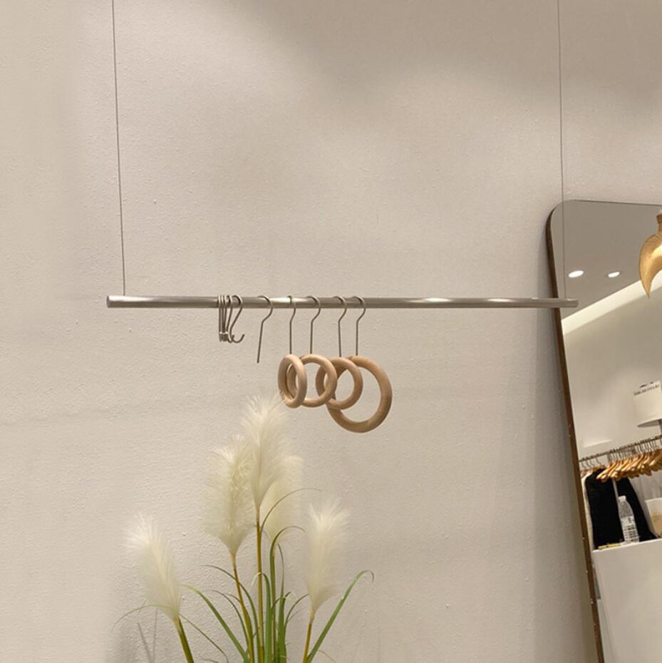 Clothing store window display rack Commercial Furniture wedding dress show side hanging wall hanger hanging silver stainless steel
