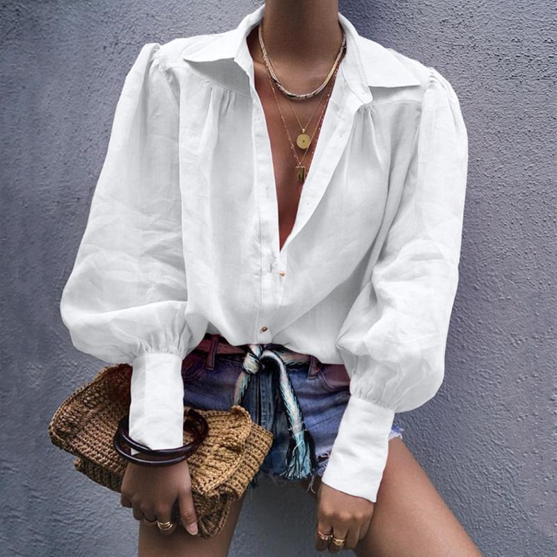 Women' Blouses & Shirts Autumn Puff Sleeve Womens Long Lapel V Neck Buttons Blouse Solid Color Casual Elegant TopsWomen, White
Women' Blouses & Shirts Autumn Puff Sleeve Womens Long Lapel V Neck Buttons Blouse Solid Color Casual Elegant TopsWomen, White