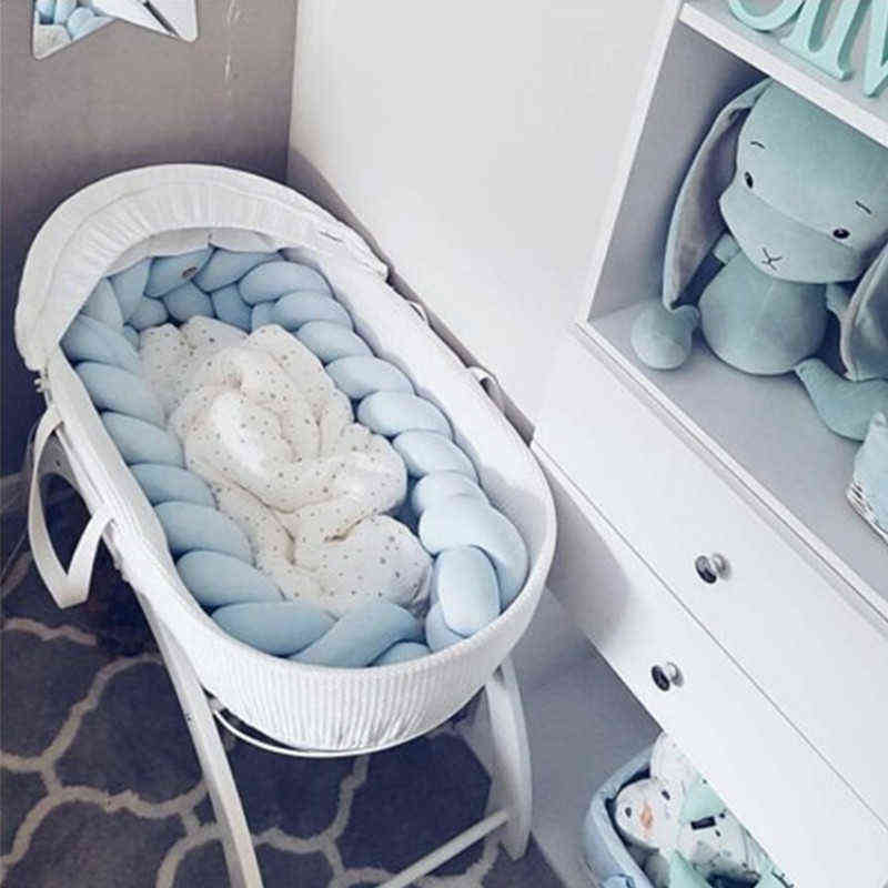 1M/2M/3M Baby Bumper Bed Braid Knot Pillow Cushion Bumper Room Decor Infant Bebe Crib Protector Cot Bumper AA220326