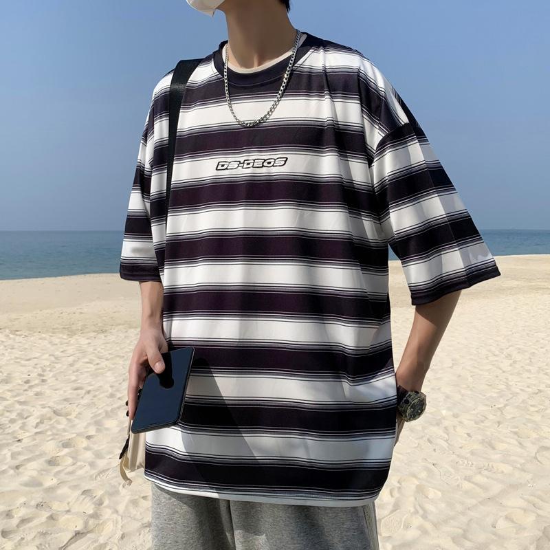 Men's T-Shirts Men's Top 2022 Summer Loose Short-sleeved All-match Striped T-shirt Trend Casual Couple TopsMen's, Green
Men's T-Shirts Men's Top 2022 Summer Loose Short-sleeved All-match Striped T-shirt Trend Casual Couple TopsMen's, Green