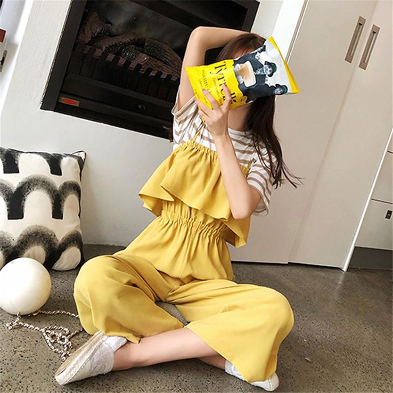 Women's Jumpsuits & Rompers Jumpsuit Summer Fashion Loose Large Size 4XL Female Elastic Waist Sling Nine Pants Thin Ruffle Strap Wide Leg A1, Black
Women's Jumpsuits & Rompers Jumpsuit Summer Fashion Loose Large Size 4XL Female Elastic Waist Sling Nine Pants Thin Ruffle Strap Wide Leg A1, Black